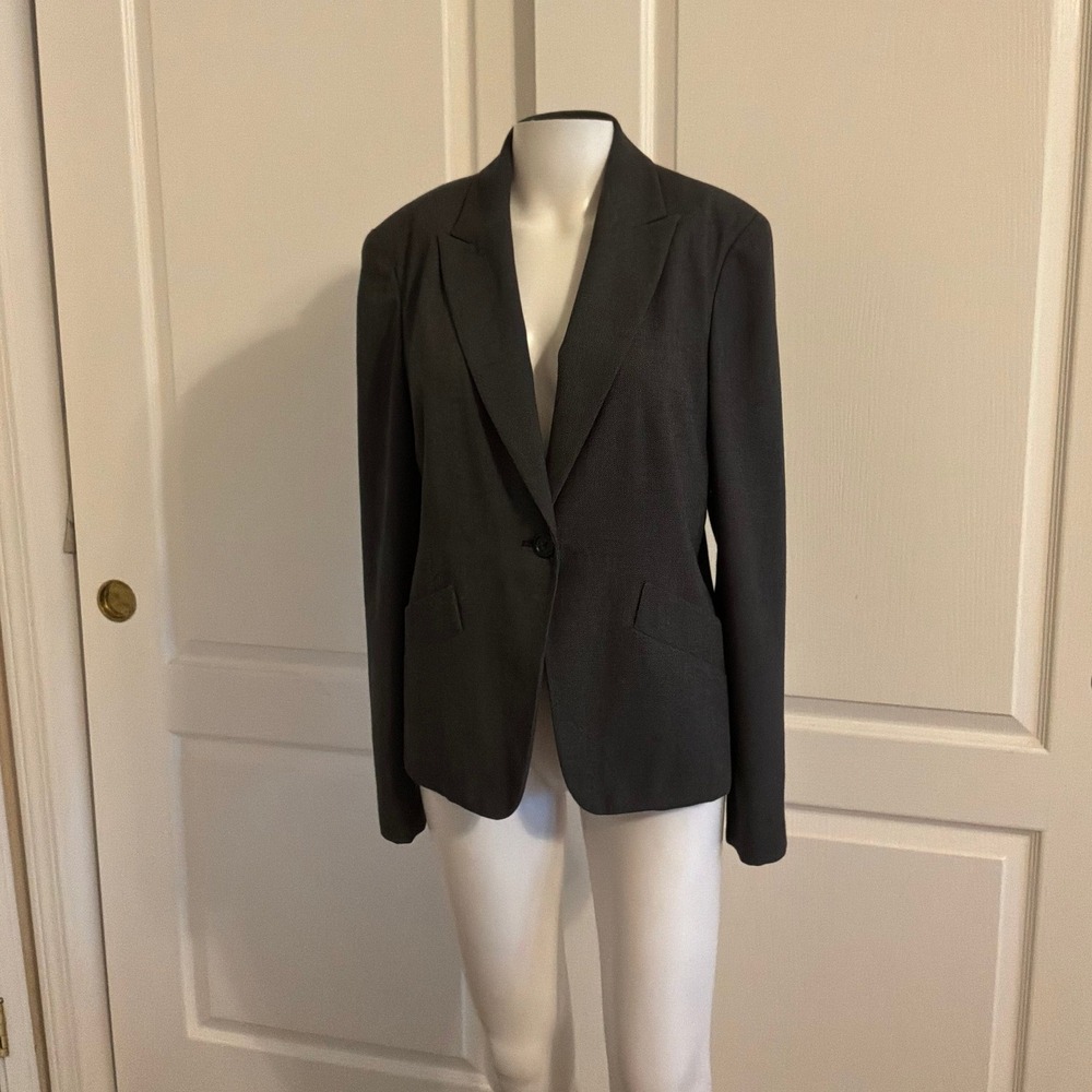 Worthington Stretch Gray Solid One Button Blazer … - image 1